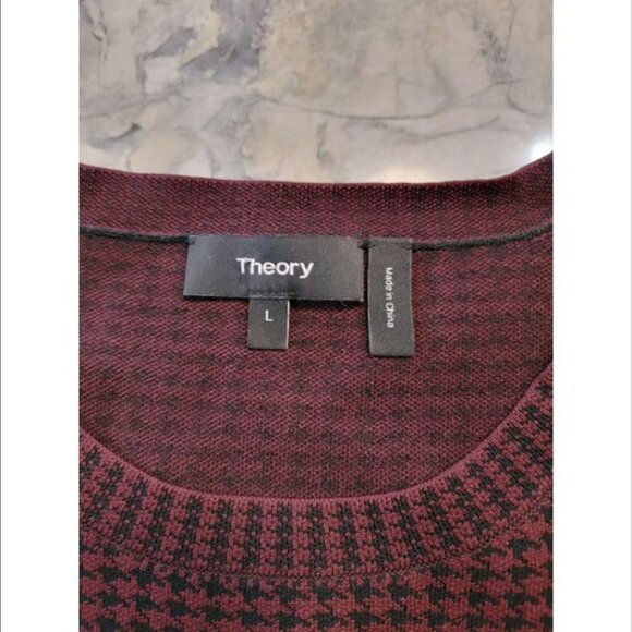 THEORY Burgundy Houndstooth Tunic or Mini Dress Size Large EUC - Picture 6 of 6